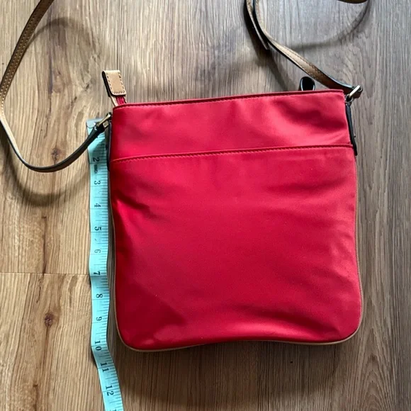 Michael Kors Red Nylon Crossbody with Tan Strap - Picture 4 of 5